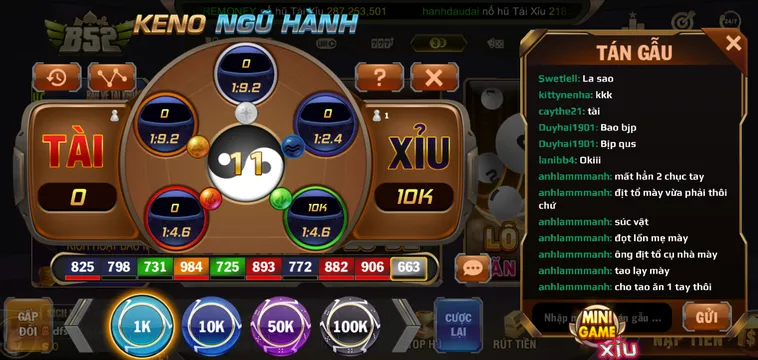 Keno Ngũ Hành tại B52 Club Trải Nghiệm Cá Cược Theo Mệnh Giá