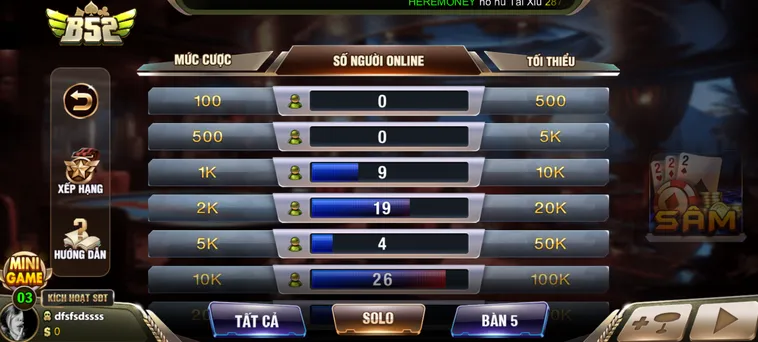 Hướng Dẫn Chơi Sâm Lốc Tại B52 Club Cho Người Mới